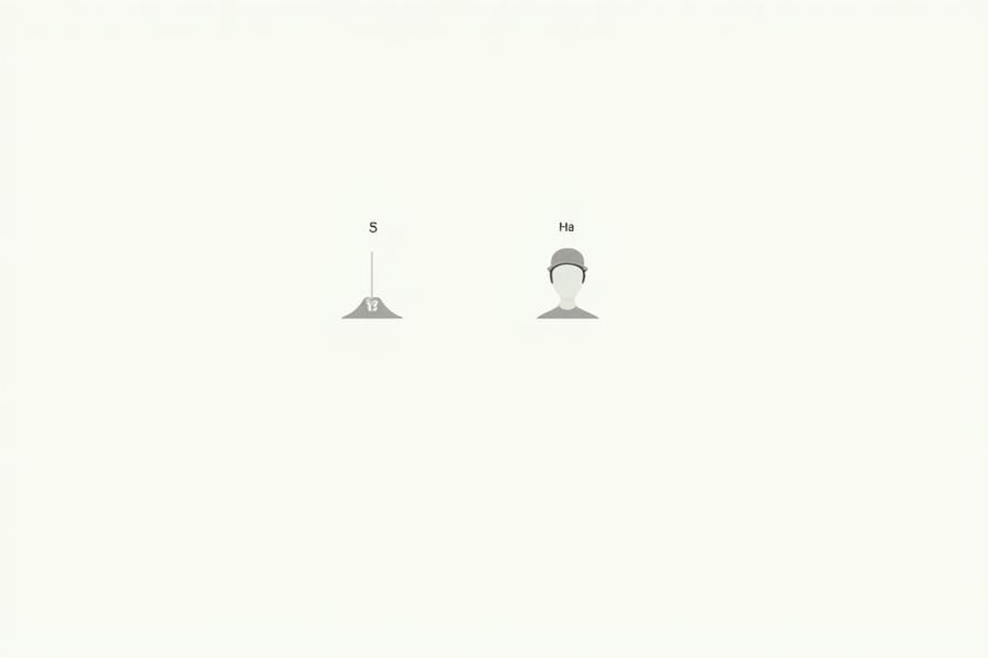 Detailed hat sizing chart with head circumference measurements.